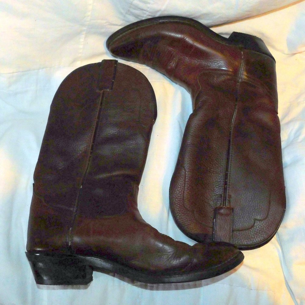 Tony Lama Dark Brown Cowboy Boots Size 9 Mens
